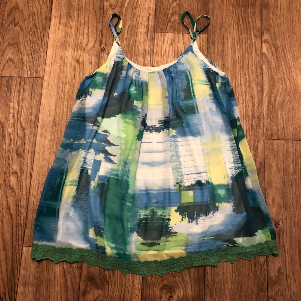 Paradise Blue, Green & White Tunic Tank - Picture 8 of 12